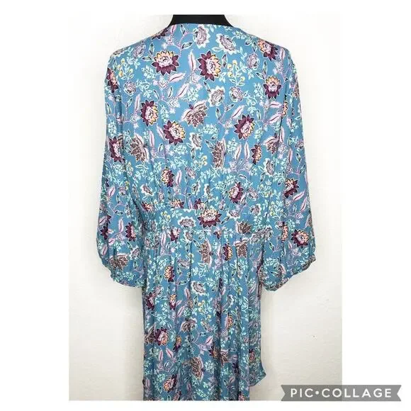 Torrid Midnight floral blue purple wrap front tunic top size 4 or 4X NWT - Picture 15 of 16